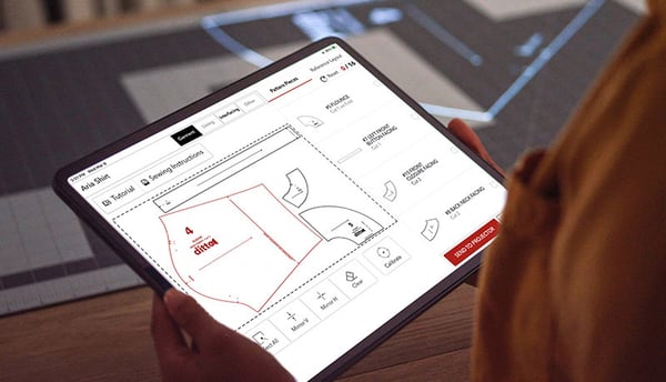 The Ditto App Workspace for Arranging Pattern Pieces