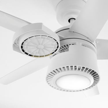 A HEPA filter is integrated into the ceiling fan