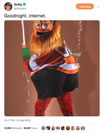 Gritty Is Better at the Internet Than You: 10 Gritty Tweets That