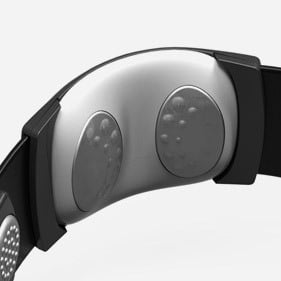 Close-up view of the dry electrode sensors