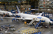 Image of Boeing aircraft in hangar