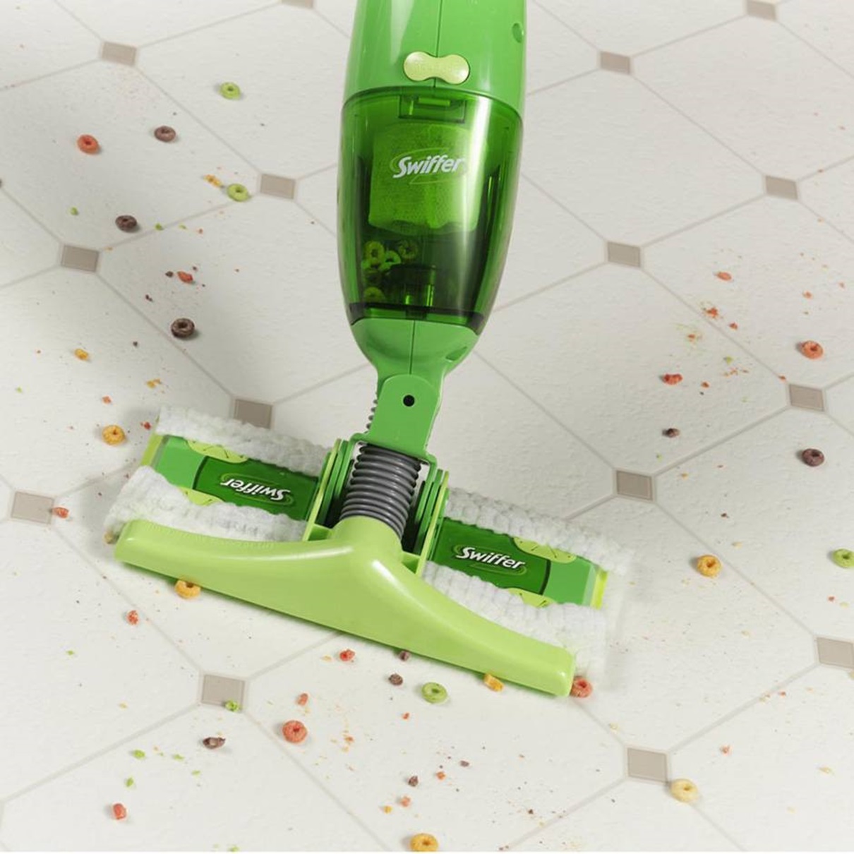 Swiffer Sweep + Vac vacuums up large chunks